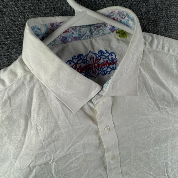 Robert Graham White Long Sleeve Button Up Shirt Men Size 2XL Floral Classic Fit - Picture 7 of 16